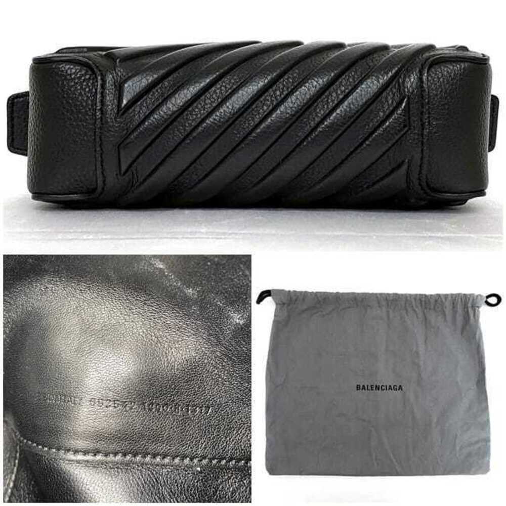 Balenciaga Shoulder Bag Camera Black Leather Crossbody Logo Glossy - Picture 10 of 10